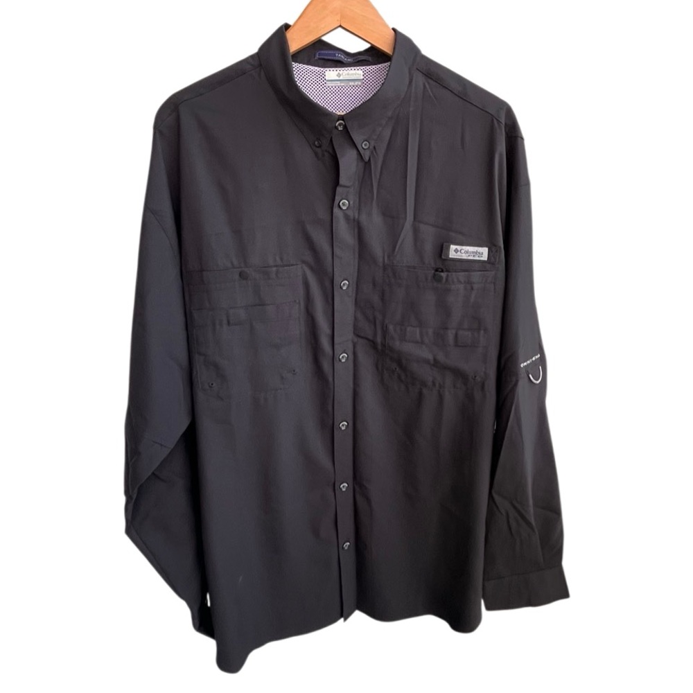 Columbia PFG Tamiami II Long Sleeve Fishing Shirt Black XXL Omni-Shade Vented
